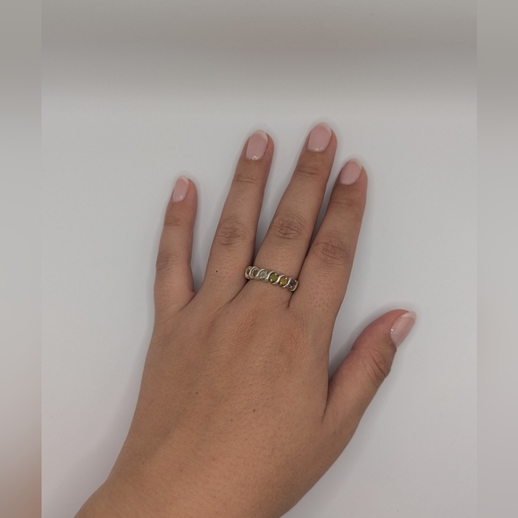 Silver multi stone ring - Picture 2 of 6